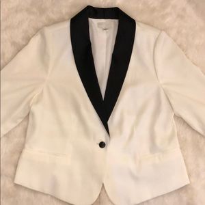 Cream Tuxedo Style Blazer